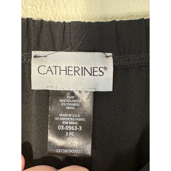 Catherines Women's Plus 0X Black High Rise Pull On Wide Leg Knit Pants Capsule - Picture 3 of 3